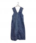 YUNIユニ）の古着「ウォッシュ加工ジャンパースカート　ノースリーブワンピース　日本製」｜ネイビー