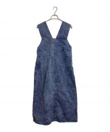 YUNI（ユニ）の古着「ウォッシュ加工ジャンパースカート　ノースリーブワンピース　日本製」｜ネイビー