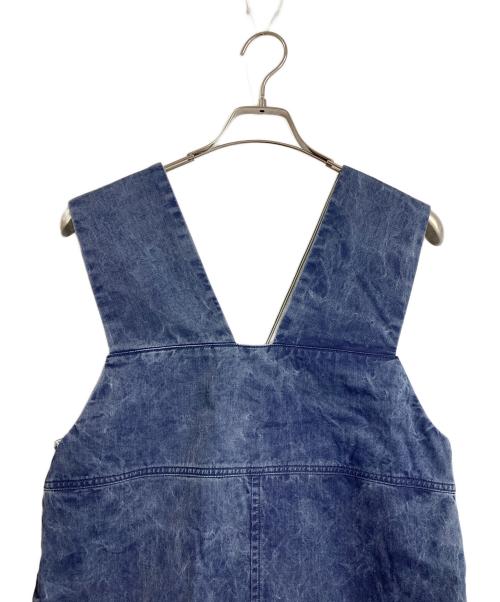 YUNI（ユニ）yuni (ユニ) ウォッシュ加工ジャンパースカート　ノースリーブワンピース　日本製 ネイビー サイズ:FREEの古着・服飾アイテム