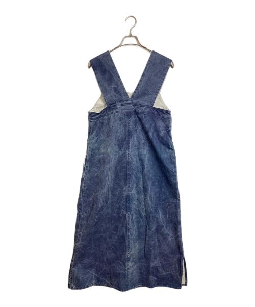 YUNI（ユニ）yuni (ユニ) ウォッシュ加工ジャンパースカート　ノースリーブワンピース　日本製 ネイビー サイズ:FREEの古着・服飾アイテム