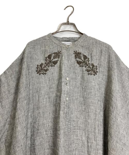 CLARAMONTE（クララモンテ）CLARAMONTE (クララモンテ) リネンワンピース　ラグランワンピース　ノースリーブワンピース　リネン100％ グレー サイズ:実寸参照の古着・服飾アイテム