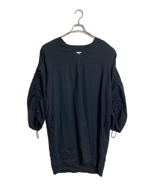 Maison Margiela（メゾンマルジェラ）Maison Margiela (メゾンマルジェラ) ドローストリング長袖ワンピース ヨツタグ　19SS  イタリア製 ブラック サイズ:40の古着・服飾アイテム