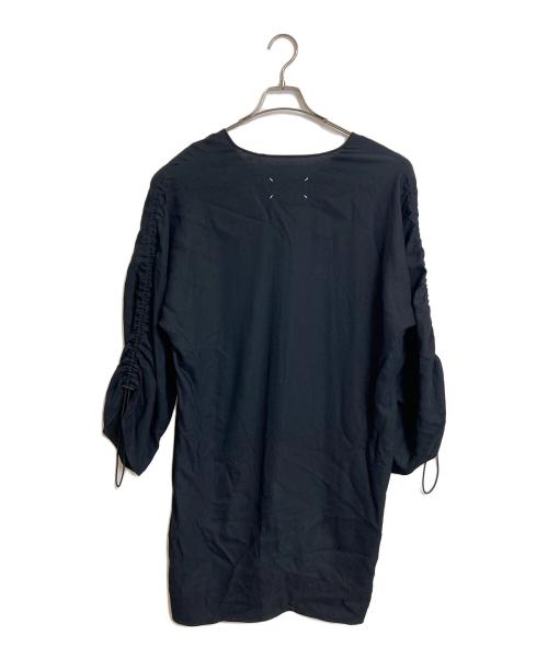 Maison Margiela（メゾンマルジェラ）Maison Margiela (メゾンマルジェラ) ドローストリング長袖ワンピース ヨツタグ　19SS  イタリア製 ブラック サイズ:40の古着・服飾アイテム