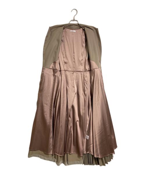 Lumier（リュミエ）Lumier (リュミエ) yukko (ユッコ) ASYMMETRY GILET DRESS   アシンメトリージレドレス   ワンピース　ロングワンピース　ノースリーブワンピース ベージュ サイズ:Sの古着・服飾アイテム