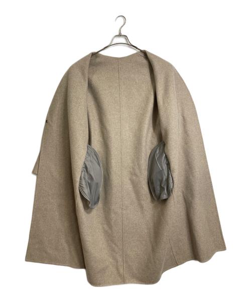 AP STUDIO（エーピーストゥディオ）AP STUDIO (エーピーストゥディオ) スーパー140s リバーコート　ウールコート　ロングコート ベージュ サイズ:38の古着・服飾アイテム