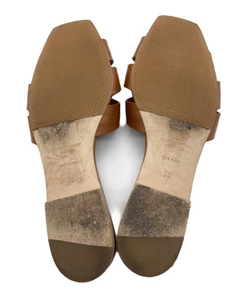 Saint Laurent Paris（サンローランパリ）Saint Laurent Paris (サンローランパリ) ニュピエストラピーサンダル　フラットサンダル　ローヒール　イタリア製 ブラウン サイズ:35の古着・服飾アイテム