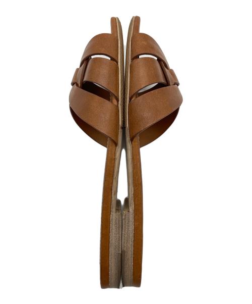 Saint Laurent Paris（サンローランパリ）Saint Laurent Paris (サンローランパリ) ニュピエストラピーサンダル　フラットサンダル　ローヒール　イタリア製 ブラウン サイズ:35の古着・服飾アイテム