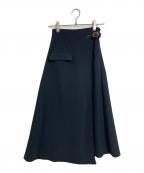 anuansアニュアンス）の古着「アシンメトリーレイヤードスカート　ロングスカート」｜ブラック