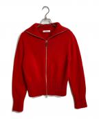 MACPHEEマカフィー）の古着「NZ LAMS ジップアップカーディガン　ウールカーディアン」｜レッド