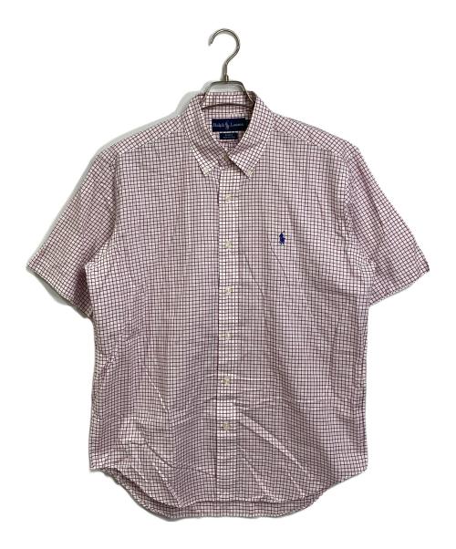 POLO RALPH LAUREN（ポロ・ラルフローレン）POLO RALPH LAUREN (ポロ・ラルフローレン) BLAKE 半袖シャツ　 パープル×ホワイト サイズ:Lの古着・服飾アイテム