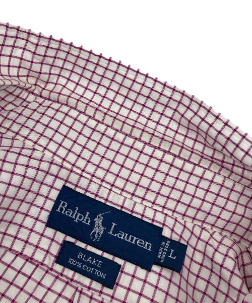 POLO RALPH LAUREN（ポロ・ラルフローレン）POLO RALPH LAUREN (ポロ・ラルフローレン) BLAKE 半袖シャツ　 パープル×ホワイト サイズ:Lの古着・服飾アイテム