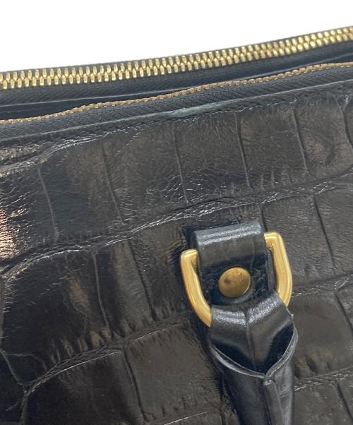 J&M DAVIDSON（ジェイ＆エム デヴィッドソン）J&M DAVIDSON (ジェイ＆エム デヴィッドソン) クロコ 型押しトートバッグ ブラック サイズ:実寸参照の古着・服飾アイテム