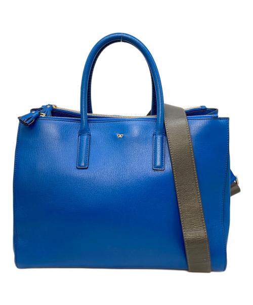 ANYA HINDMARCH（アニヤ・ハインドマーチ）ANYA HINDMARCH (アニヤハインドマーチ) 2way EBURY トートバッグ　ショルダーバッグ ブルー サイズ:実寸参照の古着・服飾アイテム