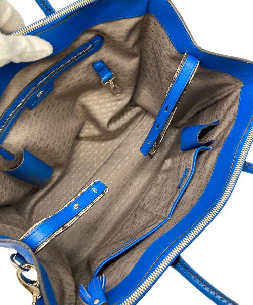 ANYA HINDMARCH（アニヤ・ハインドマーチ）ANYA HINDMARCH (アニヤハインドマーチ) 2way EBURY トートバッグ　ショルダーバッグ ブルー サイズ:実寸参照の古着・服飾アイテム