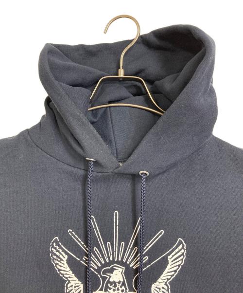 Champion（チャンピオン）Champion (チャンピオン) USNAVYプリントパーカー　フーディー ネイビー サイズ:M(ASIA XL)の古着・服飾アイテム