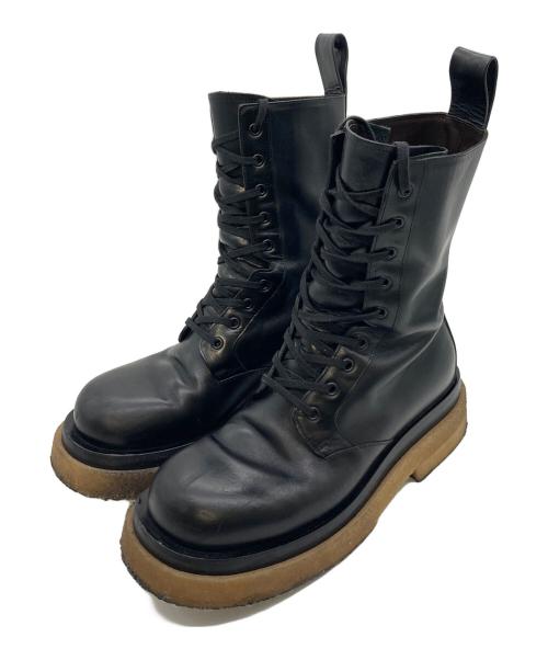 BOTTEGA VENETA（ボッテガベネタ）BOTTEGA VENETA (ボッテガベネタ) MILITARY CALF ミリタリー カーフレザー ブーツ ブラック サイズ:41 1/２の古着・服飾アイテム