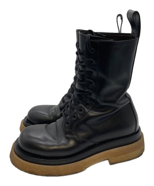 BOTTEGA VENETA（ボッテガベネタ）BOTTEGA VENETA (ボッテガベネタ) MILITARY CALF ミリタリー カーフレザー ブーツ ブラック サイズ:41 1/２の古着・服飾アイテム