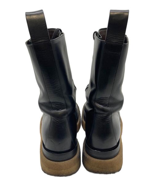 BOTTEGA VENETA（ボッテガベネタ）BOTTEGA VENETA (ボッテガベネタ) MILITARY CALF ミリタリー カーフレザー ブーツ ブラック サイズ:41 1/２の古着・服飾アイテム