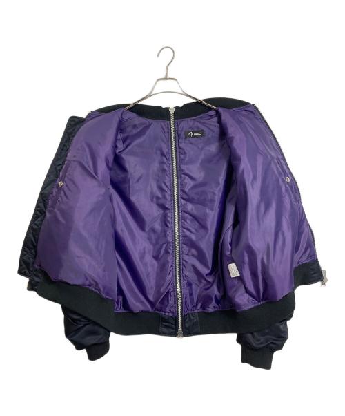 27CIRCUS（27サーカス）27CIRCUS (27サーカス) MA-1ジャケット　アウター　ナイロンジャケット　オーバーサイズ　日本製 ブラック サイズ:Lの古着・服飾アイテム