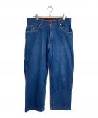 INDEPENDENTインディペンデント）の古着「【古着】90'sデニムワイドパンツ　デニムパンツ　90年代」｜ブルー