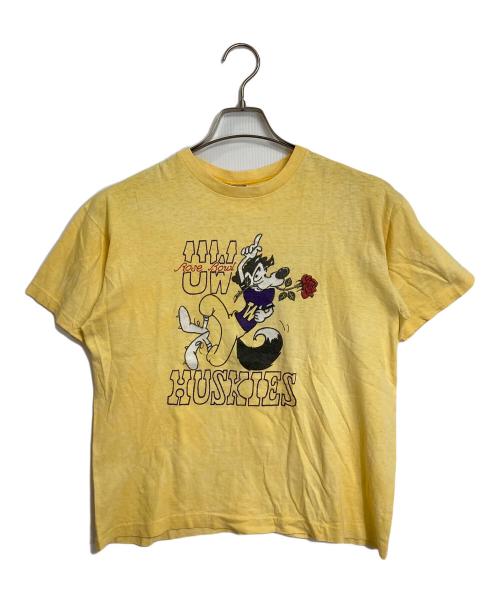 Champion（チャンピオン）Champion (チャンピオン) 【古着】70’S ROSE BOWL プリントTシャツ　半袖カットソー　Tシャツ　Tee  70年代　バータグ イエロー サイズ:Lの古着・服飾アイテム