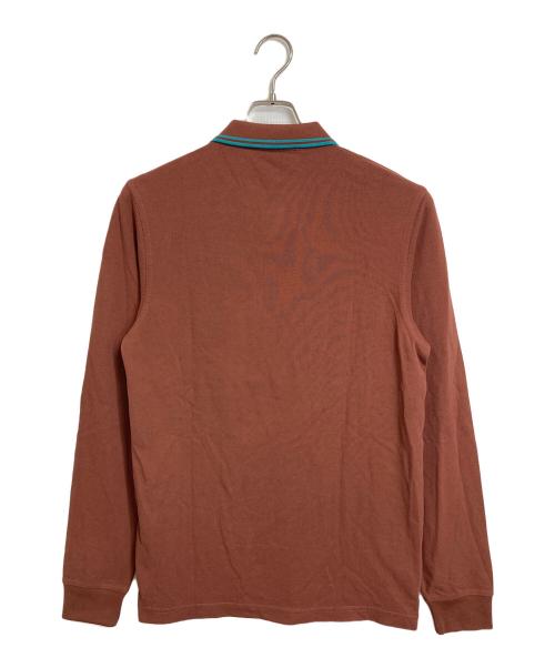 FRED PERRY（フレッドペリー）FRED PERRY (フレッドペリー) ポロシャツ　長袖シャツ　ワンポイント刺繍ポロシャツ ブラウン サイズ:Mの古着・服飾アイテム