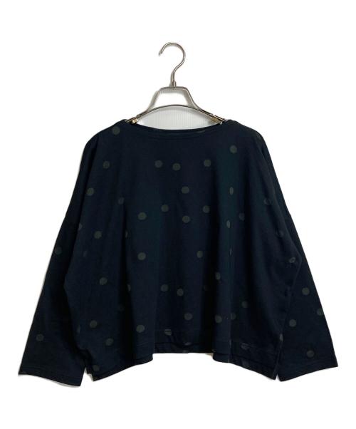 mizuiro-ind（ミズイロインド）mizuiro-ind (ミズイロインド) 水玉ワイドカットソー　七分袖 ブラック サイズ:実寸参照の古着・服飾アイテム
