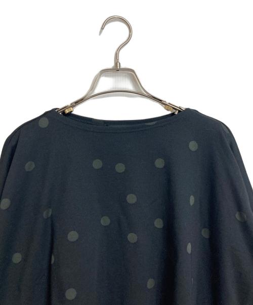 mizuiro-ind（ミズイロインド）mizuiro-ind (ミズイロインド) 水玉ワイドカットソー　七分袖 ブラック サイズ:実寸参照の古着・服飾アイテム