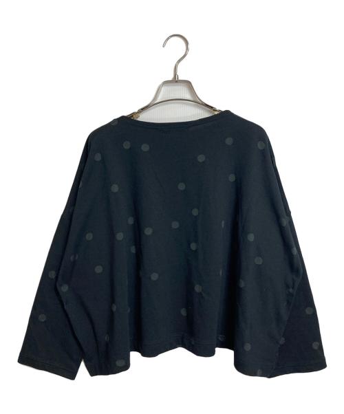 mizuiro-ind（ミズイロインド）mizuiro-ind (ミズイロインド) 水玉ワイドカットソー　七分袖 ブラック サイズ:実寸参照の古着・服飾アイテム