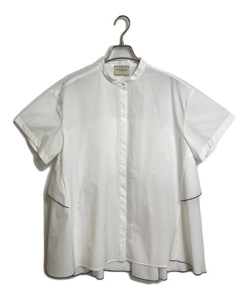 UNITED ARROWS（ユナイテッドアローズ）UNITED ARROWS (ユナイテッドアローズ) バックフレア ショートスリーブ ブラウス ホワイト サイズ:FREEの古着・服飾アイテム