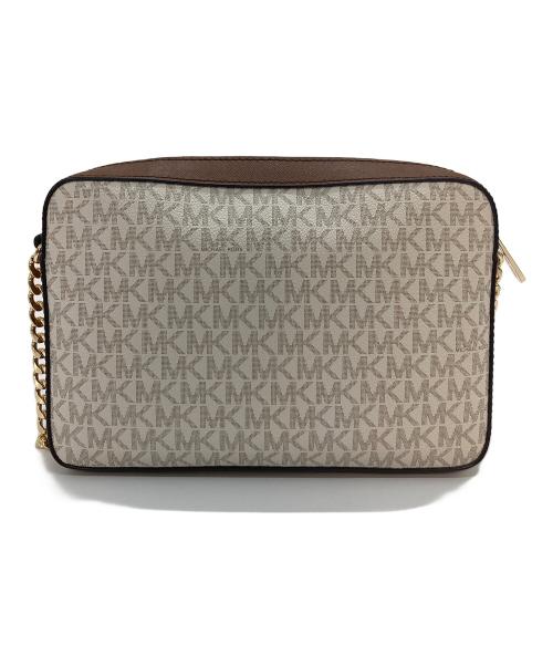 MICHAEL KORS（マイケル・コース）MICHAEL KORS (マイケルコース) ショルダーバッグ ジェット セット アイテム ラージ イーストウェスト クロスボディ　JET SET ITEM LG EW CROSSBODY　セレモニー ベージュ×ブラウン サイズ:実寸参照の古着・服飾アイテム