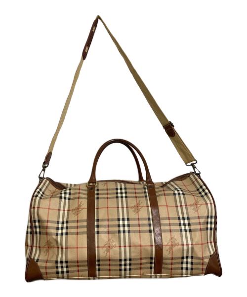 Burberry's（バーバリーズ）Burberry's (バーバリーズ) 大容量 ノバチェックボストンバッグ　バーバリーチェック　ヴィンテージバッグ ベージュ サイズ:実寸参照の古着・服飾アイテム