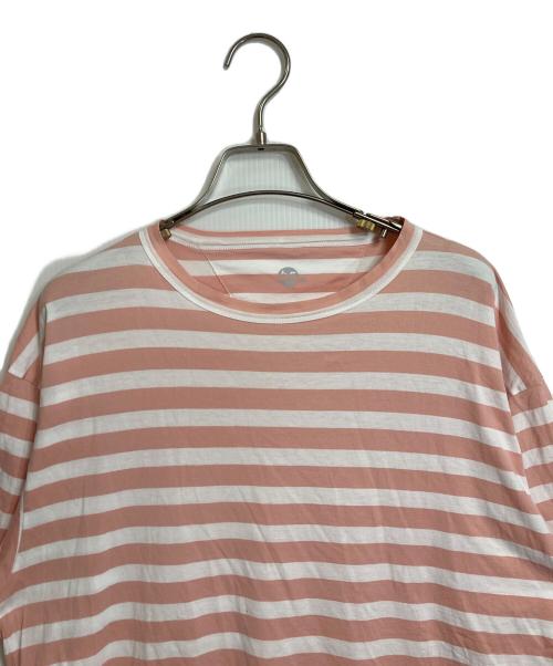 45R（フォーティファイブ・アール）45R (フォーティファイブ・アール) シャンクリーンボーダーTシャツ　コットンTシャツ ホワイト×ピンク サイズ:3の古着・服飾アイテム