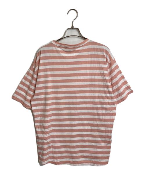 45R（フォーティファイブ・アール）45R (フォーティファイブ・アール) シャンクリーンボーダーTシャツ　コットンTシャツ ホワイト×ピンク サイズ:3の古着・服飾アイテム