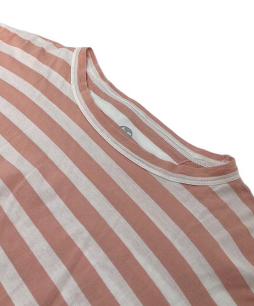 45R（フォーティファイブ・アール）45R (フォーティファイブ・アール) シャンクリーンボーダーTシャツ　コットンTシャツ ホワイト×ピンク サイズ:3の古着・服飾アイテム