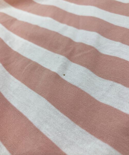 45R（フォーティファイブ・アール）45R (フォーティファイブ・アール) シャンクリーンボーダーTシャツ　コットンTシャツ ホワイト×ピンク サイズ:3の古着・服飾アイテム