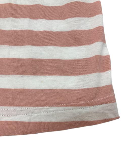 45R（フォーティファイブ・アール）45R (フォーティファイブ・アール) シャンクリーンボーダーTシャツ　コットンTシャツ ホワイト×ピンク サイズ:3の古着・服飾アイテム