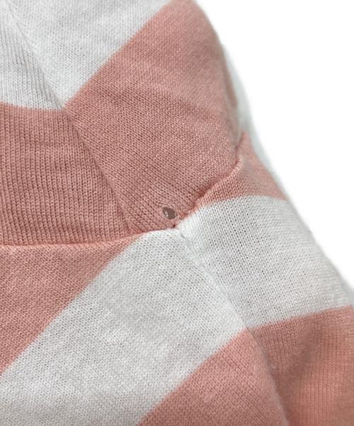 45R（フォーティファイブ・アール）45R (フォーティファイブ・アール) シャンクリーンボーダーTシャツ　コットンTシャツ ホワイト×ピンク サイズ:3の古着・服飾アイテム