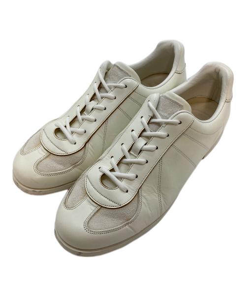 foot the coacher（フットザコーチャー）foot the coacher (フットザコーチャー) レザースニーカー ジャーマントレーナー　日本製 ホワイト サイズ:9の古着・服飾アイテム