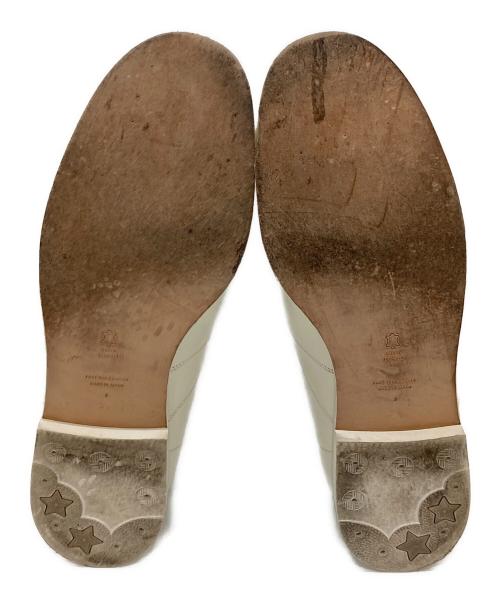 foot the coacher（フットザコーチャー）foot the coacher (フットザコーチャー) レザースニーカー ジャーマントレーナー　日本製 ホワイト サイズ:9の古着・服飾アイテム