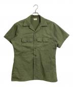 US ARMYユーエスアーミー）の古着「【古着】70’S リメイクミリタリーシャツ　半袖シャツ　70年代」｜グリーン