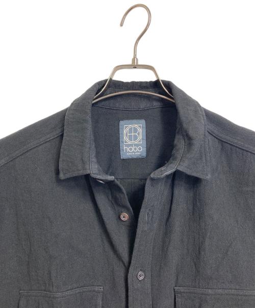 hobo（ホボ）hobo (ホボ) 22SS リネン コットン オーバーサイズ 半袖シャツ　麻　日本製 ブラック サイズ:Mの古着・服飾アイテム