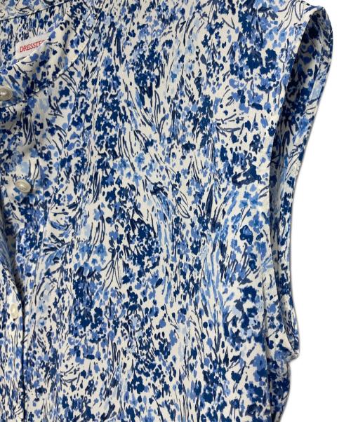 DRESSTERIOR（ドレステリア）DRESSTERIOR (ドレステリア) フラワープリントフレンチスリーブワンピ　ロングワンピース　花柄　小花柄 ホワイト×ブルー サイズ:34の古着・服飾アイテム