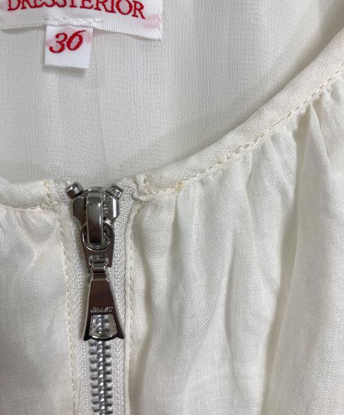 DRESSTERIOR（ドレステリア）DRESSTERIOR (ドレステリア) 【洗える/リネン100％】ウォッシャブルペーパーリネンブルゾン　アウター　ライトアウター　麻 ホワイト サイズ:36の古着・服飾アイテム