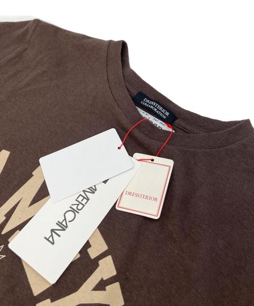 DRESSTERIOR（ドレステリア）DRESSTERIOR (ドレステリア) Americana (アメリカーナ) 【別注】カレッジTシャツ　コットンTシャツ ブラウンの古着・服飾アイテム