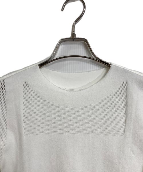 ISSEY MIYAKE（イッセイミヤケ）ISSEY MIYAKE (イッセイミヤケ) デザインカットソー　メッシュ切替カットソー　日本製 ホワイト サイズ:2の古着・服飾アイテム
