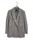 TOMORROW LANDトゥモローランド）の古着「グレンサッカー ダブルブレストジャケット　」｜ブラウン×ネイビー