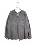 GENE HEAVENSジーンヘブンズ）の古着「ボリュームスリーブシャツ」｜グレー