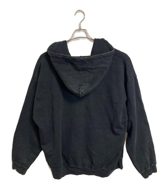 CLEL（クレイル）CLEL (クレイル) ヘビーウェイト ロゴ刺繍フルジップパーカー　ヴィンテージ加工 ブラック サイズ:Mの古着・服飾アイテム