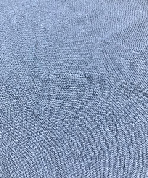 DRAWER（ドゥロワー）DRAWER (ドゥロワー) 18G ウールフリルクルーネックショートスリーブニット　半袖ニット ネイビー サイズ:実寸参照の古着・服飾アイテム